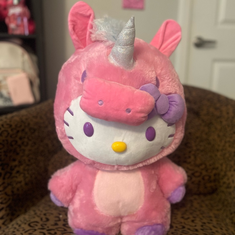 Hello Kitty Pink and Purple Unicorn Plush Toy